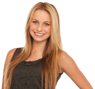 Girl wearing Clarity Advanced appliance